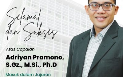 Dosen Ilmu Gizi FK UNDIP, Adriyan Pramono, Ph.D, Masuk Jajaran 5% Ilmuwan Terbaik Dunia Versi SciRank Global Database